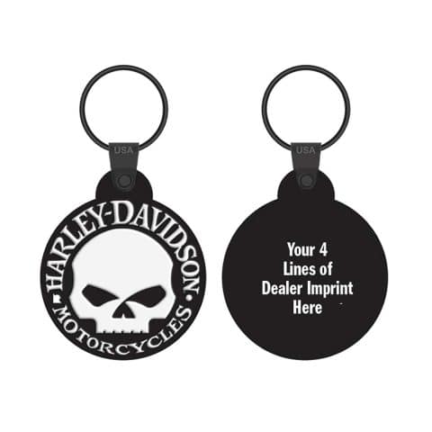 Round Skull Keyring